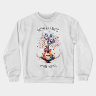 Acoustic Guitar Tree of Life |Gift for Guitar Player | Nature Guitarist | Motivational quotes Crewneck Sweatshirt